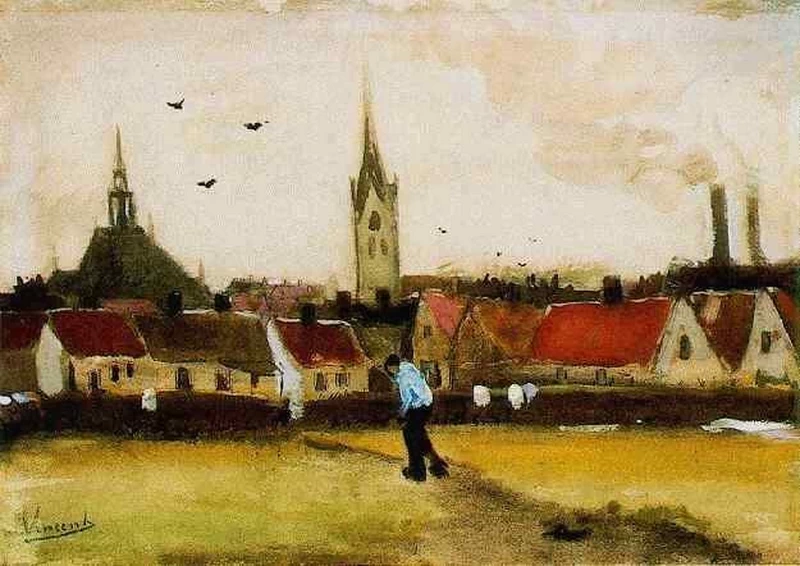  293-Vincent van Gogh-Veduta dell'Aia con la Chiesa Nuova 